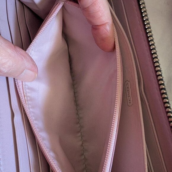 COACH Wallet Black Op Art Ashley Pleated Zip Around Clutch Wallet - Picture 6 of 12